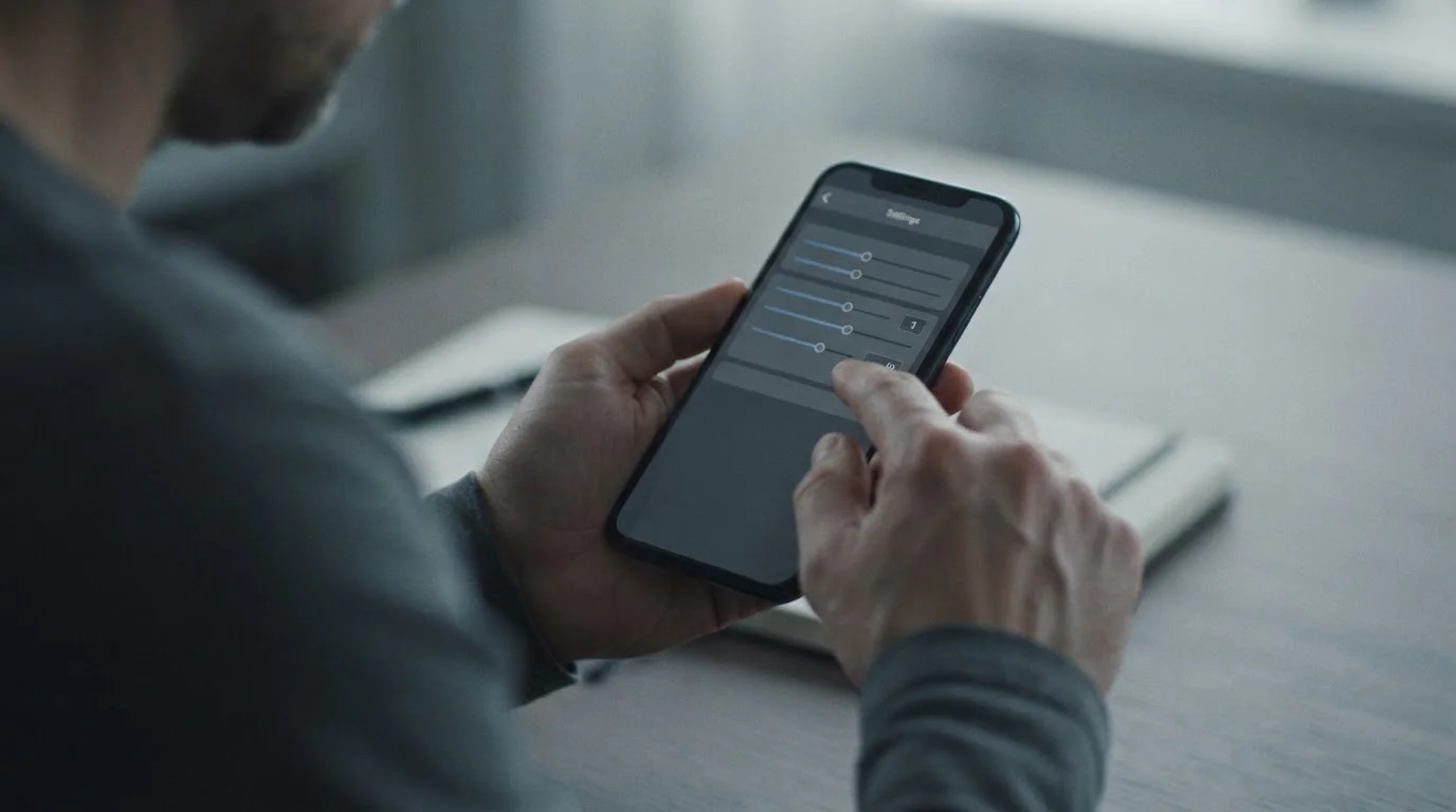 Smartphone-Bildschirm mit Einstellungsmenü für monatliche Einzahlungslimits