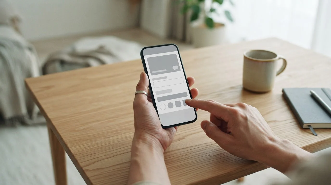 Mobile Zahlungsabwicklung auf Smartphone-Display