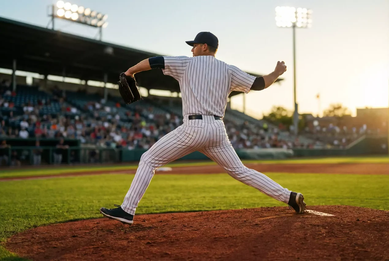 Moneyline Wette Baseball — Pitcher auf dem Mound im MLB-Stadion