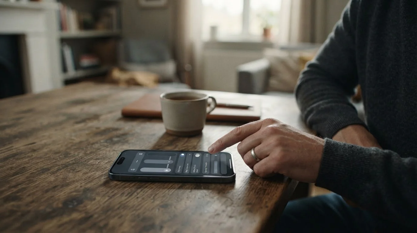 Smartphone mit Einstellungen für Einzahlungslimits