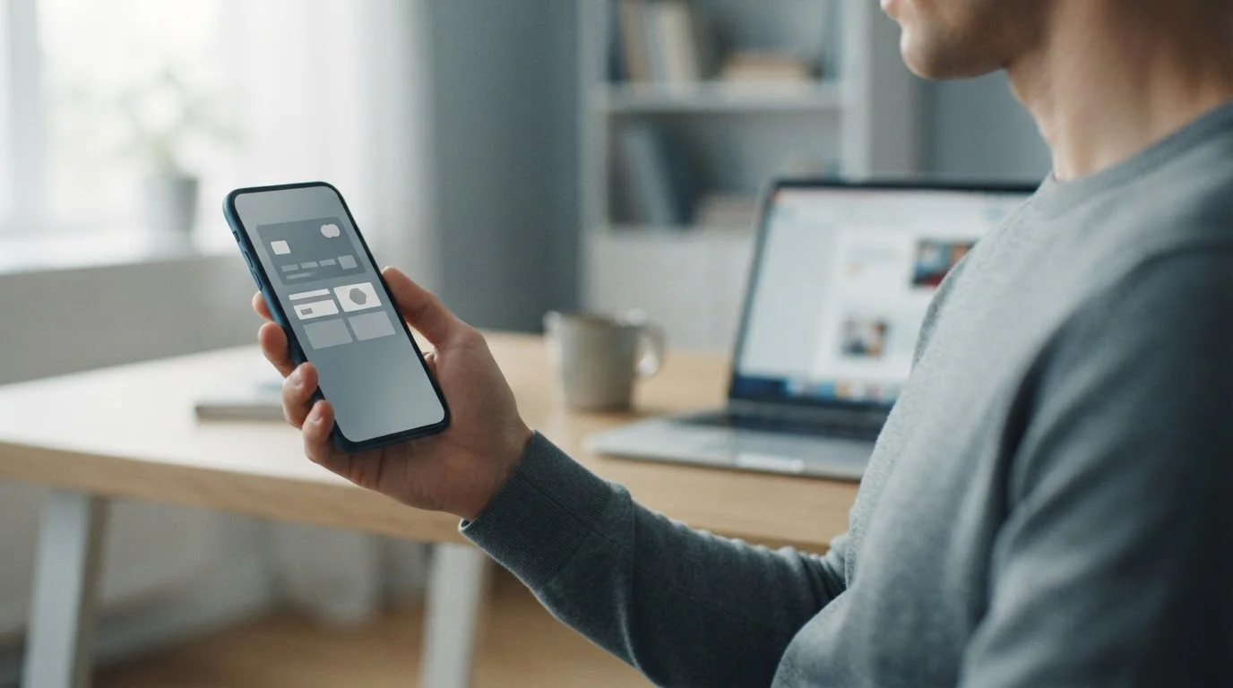 Smartphone mit neutraler Payment-Oberfläche und verschiedenen digitalen Zahlungsoptionen